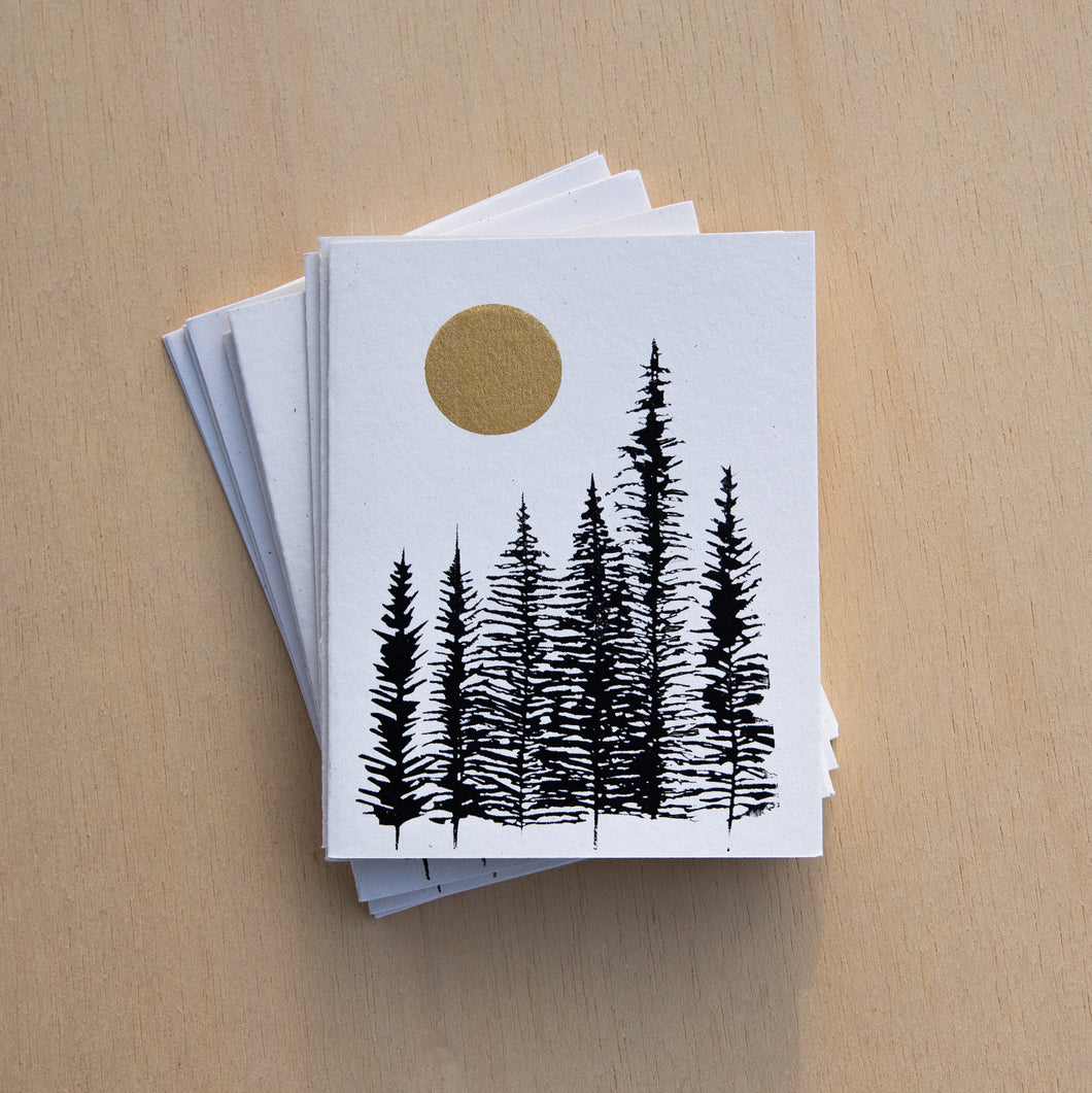 Pack of Hand Printed Forest Cards