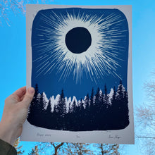 Load image into Gallery viewer, Eclipse 2024 | Glow-In-The-Dark 11&quot;x14&quot; Silk Screen Print
