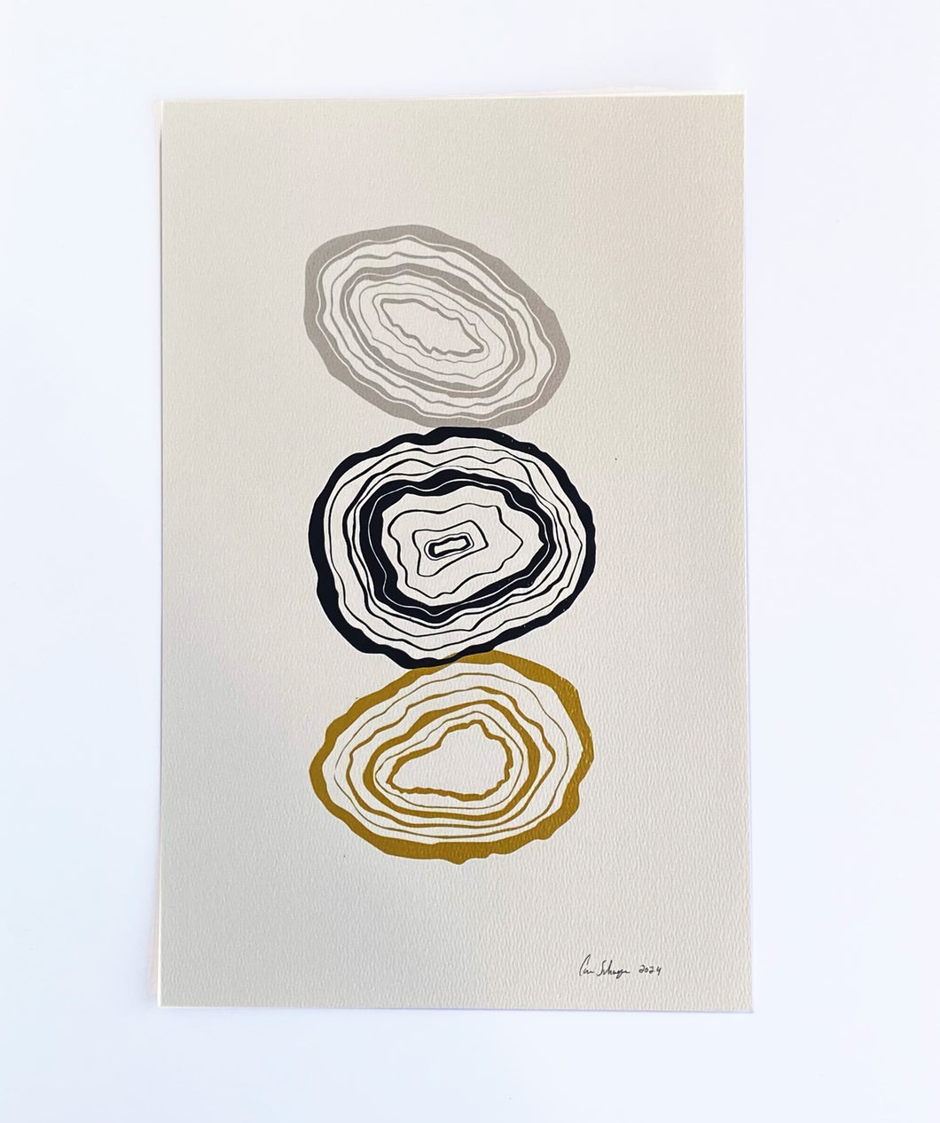 Stacked Agates | Silk screen test print