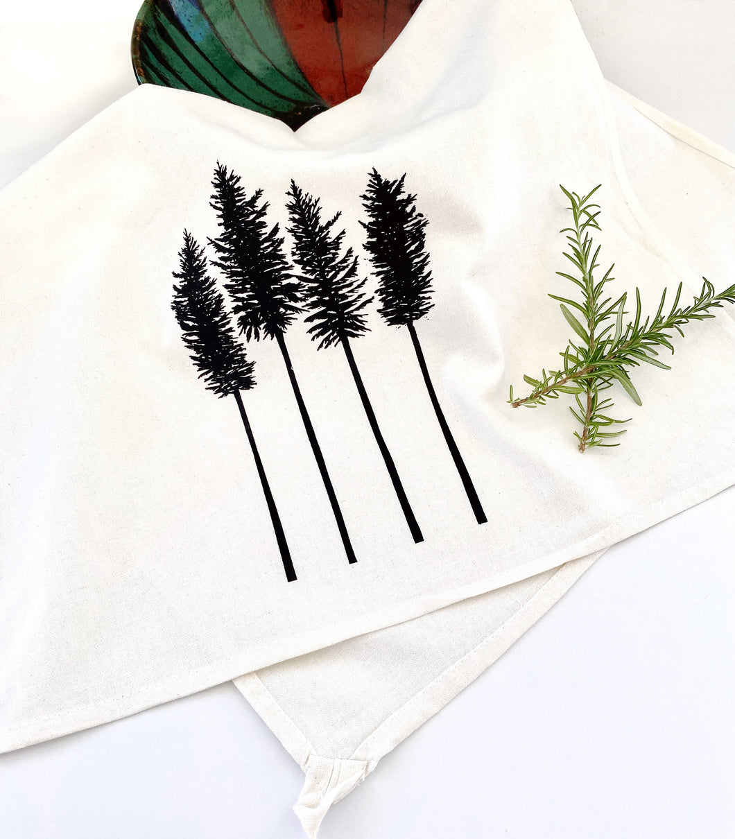 Pine Family | Hand Printed 100% Cotton Tea Towel