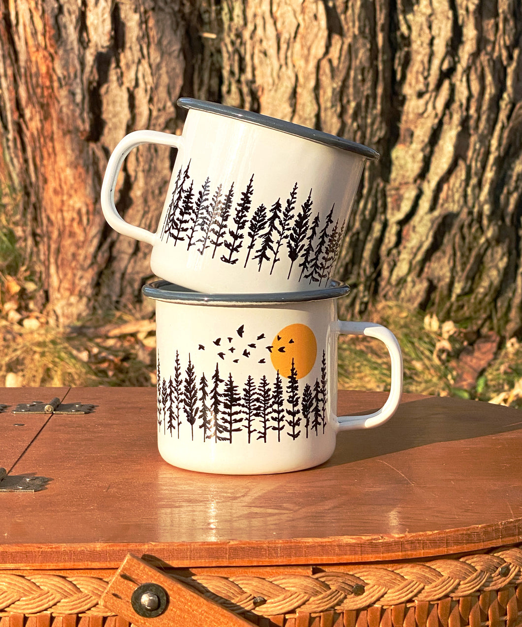 Tall Pines Enamel Camping Mug
