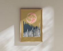 Load and play video in Gallery viewer, Pink Moon | Glow-In-The-Dark | 11x17 Silk Screen Print
